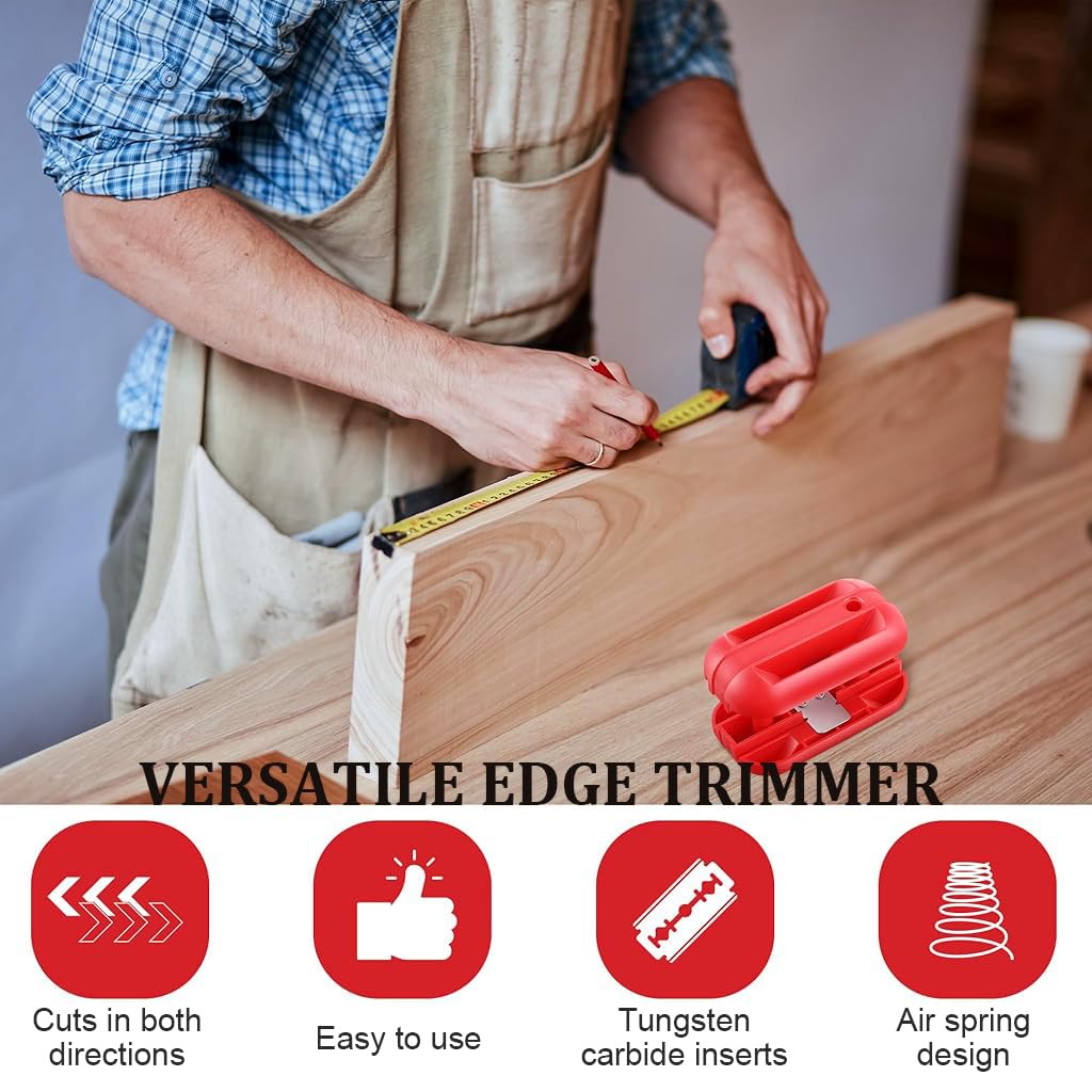 Serplex Edge Banding Trimmer with Dual Tungsten Carbide Blades and Ergonomic Grip | PVC Woodworking Tool