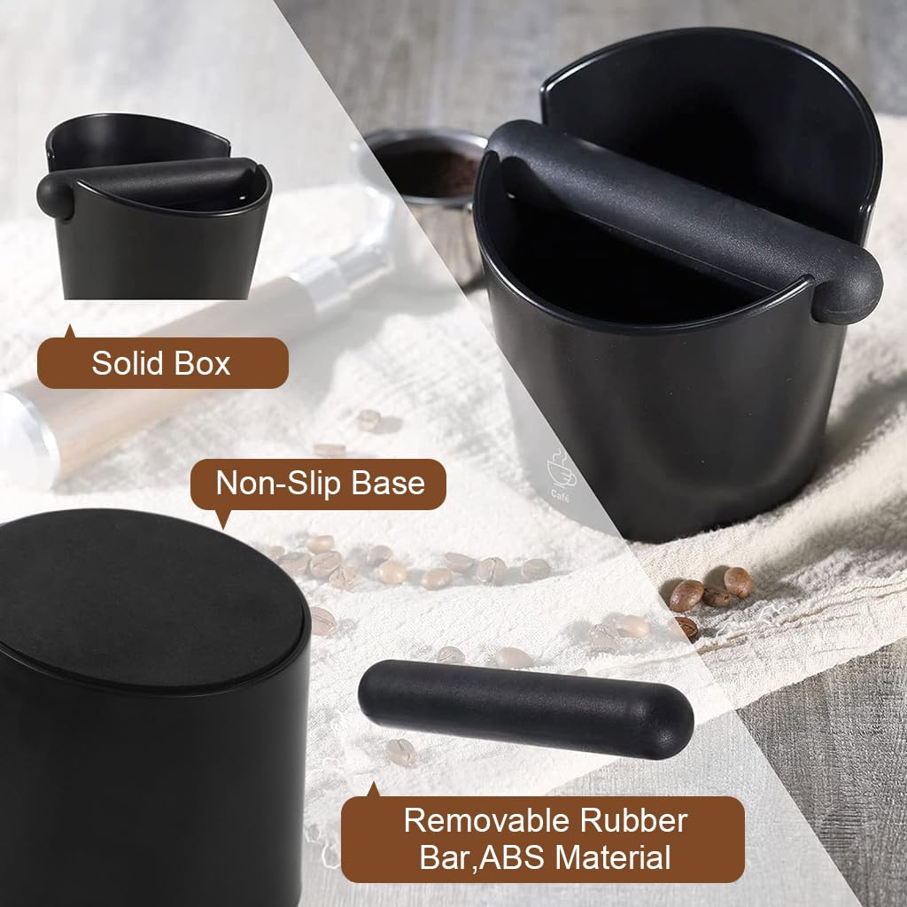 Supvox Espresso Knock Box for Coffee Grounds with 11cm Bevel Mouth and Secure Knock Bar | ABS Construction