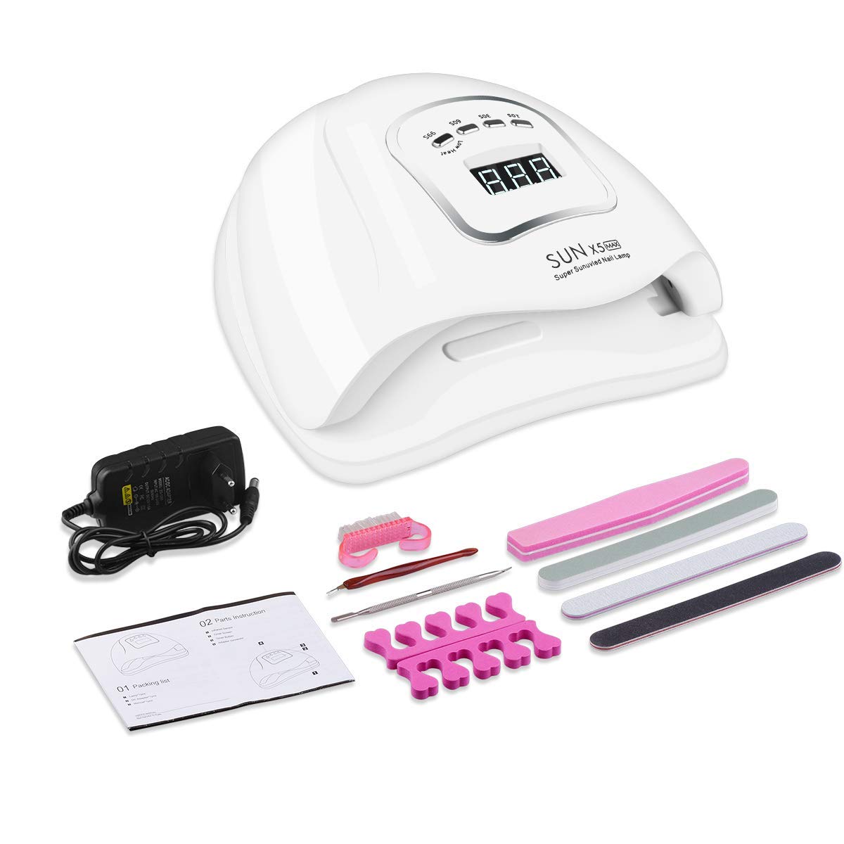 MAYCREATE LED UV Nail Lamp for Gel Polish with 45 LED Beads and Auto Sensor | 150W Quick Curing