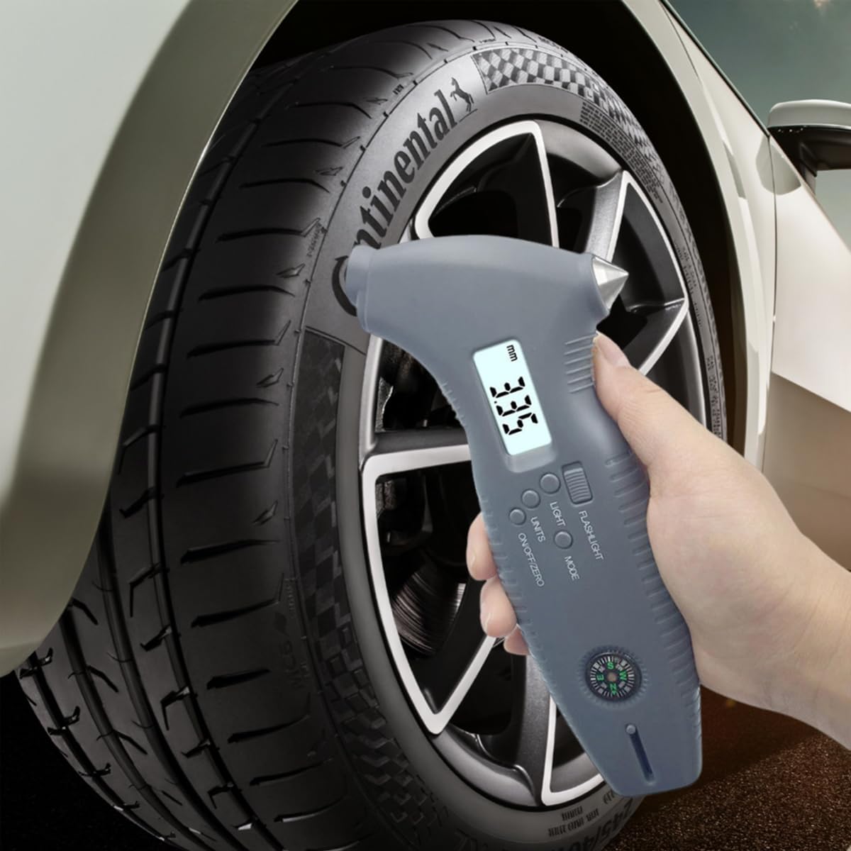 STHIRA Digital Tyre Air Pressure Gauge for Cars with 0–200 PSI LCD Display | 8 in 1 Safety Tool