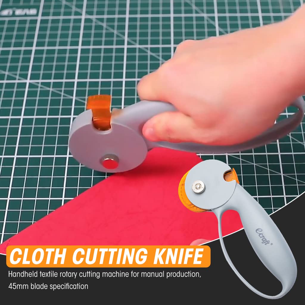 HASTHIP Fabric Cutter Roller for Sewing and Quilting with 45mm Blade and Safety Lock | Ergonomic Handle for DIY Crafting