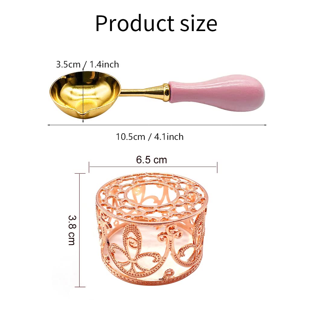 HASTHIP Wax Seal Kit for Envelopes and Invitations with Hollow Warmer 3.5×3.8cm | Rose Gold