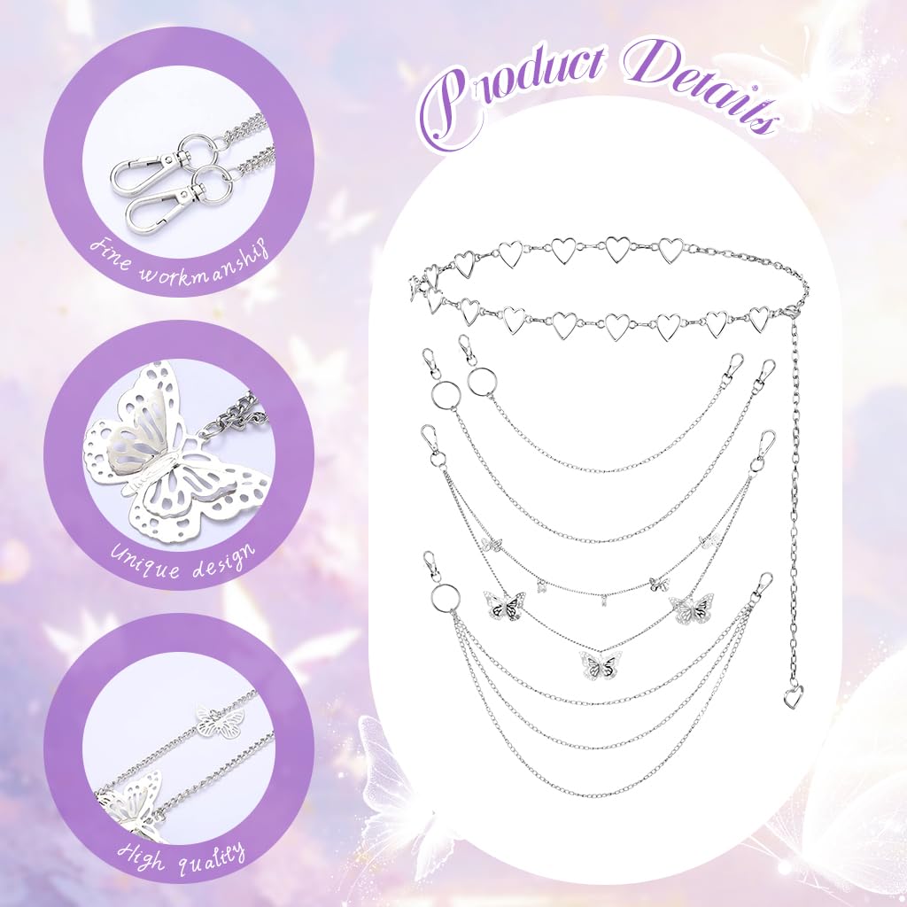 SANNIDHI Waist Chain for Women with 5 Adjustable Layers in Silver Alloy | Trendy Hip Hop Style
