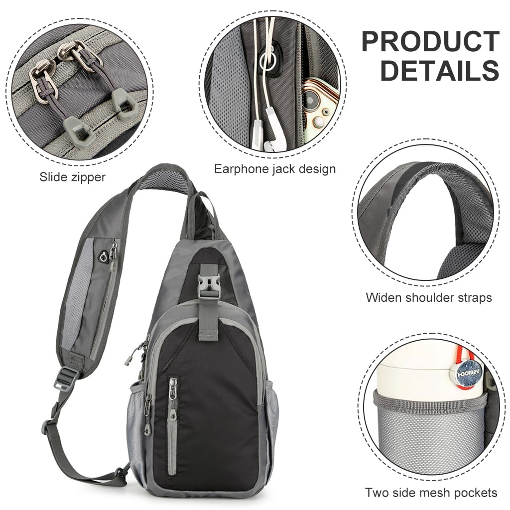 GUSTAVE Chest Bag for Men with Multi Pockets and Breathable Strap 19x11x38cm | Hiking & Travel