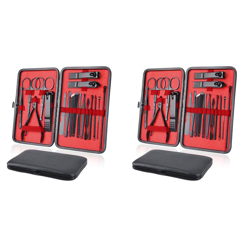 MAYCREATE Manicure Pedicure Kit with 36pcs Stainless Steel Tools for Women and Men | Grooming Set with Storage Case