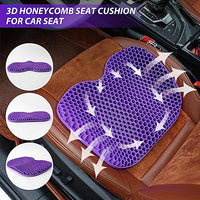 STHIRA® Car Seat Cushion for Chair, Gel Seat Cushion Breathable Gel Car Seat Cushion Hive Seat Cushion Seat Booster Pad Booster Cushion for Car Seat, Chair, All Season Use 3D Gel Cooling Seat Cushion Purple