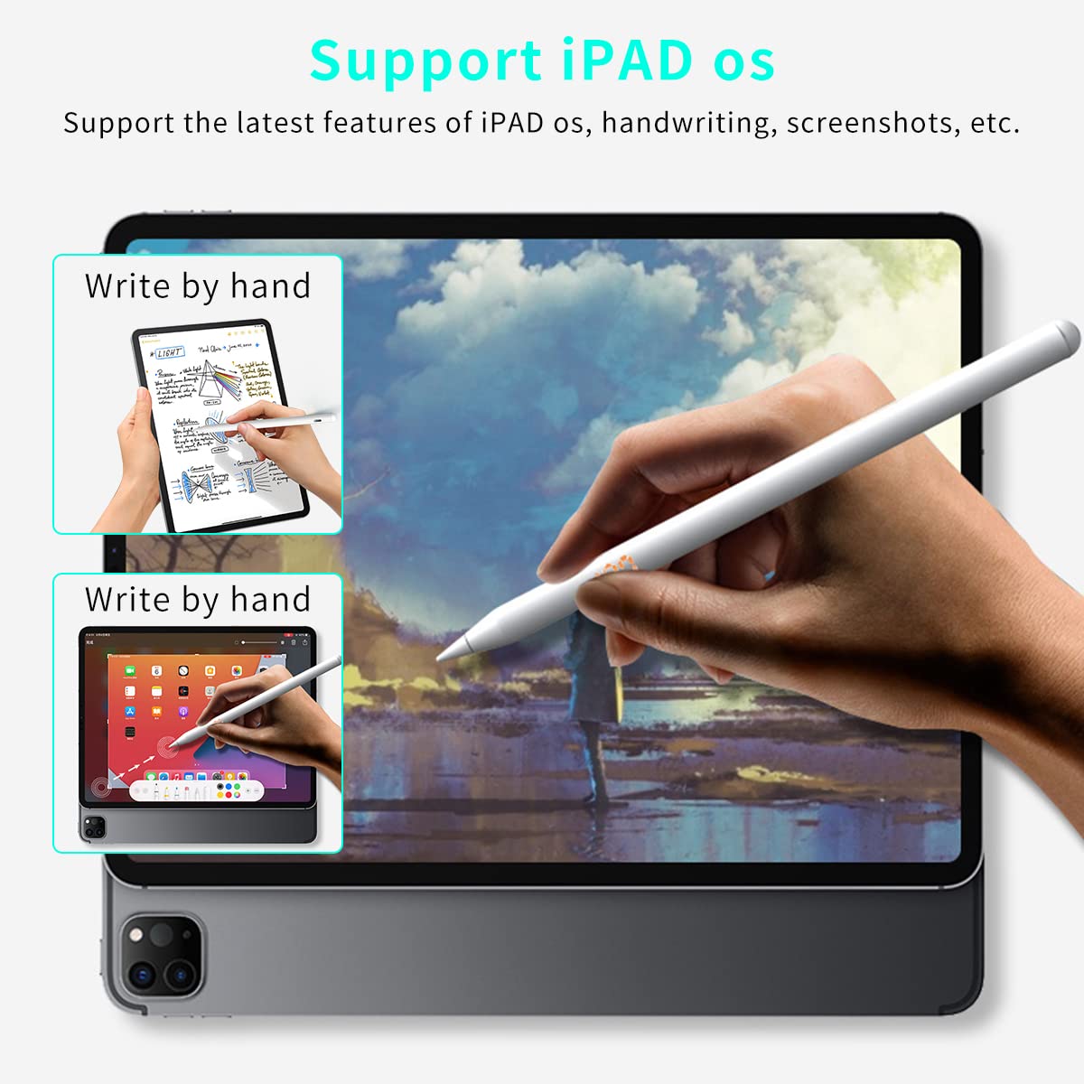 Verilux® Stylus Pen, High Precision iPad Pencil With Palm Rejection, Tilting Detection, Magnetic Adsorption, Digital Power Display For iPad Pro(11/12.9 Inch), iPad Air 3/4/5, iPad 6/7/8/9, iPad Mini 6