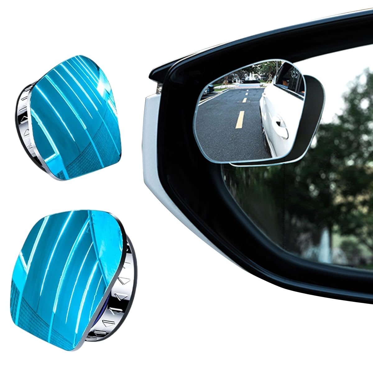 STHIRA Blind Spot Mirror 2Pcs for Car with 360° Adjustable Suction Cup | Anti Fog Wide Angle