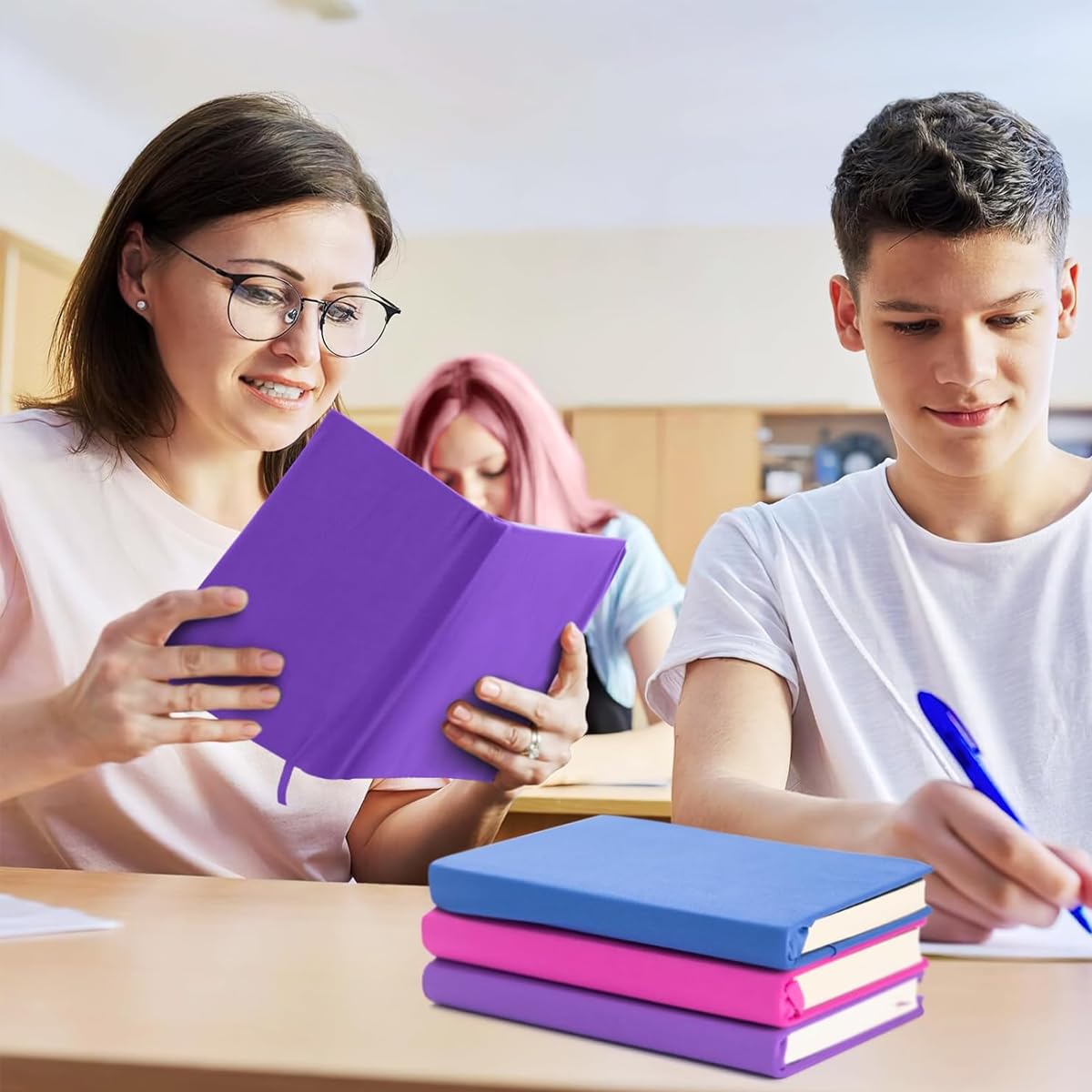 Climberty Book Covers for Textbooks and Notebooks with Stretchable Fit 9x14.5 in | Vibrant Color Fabric