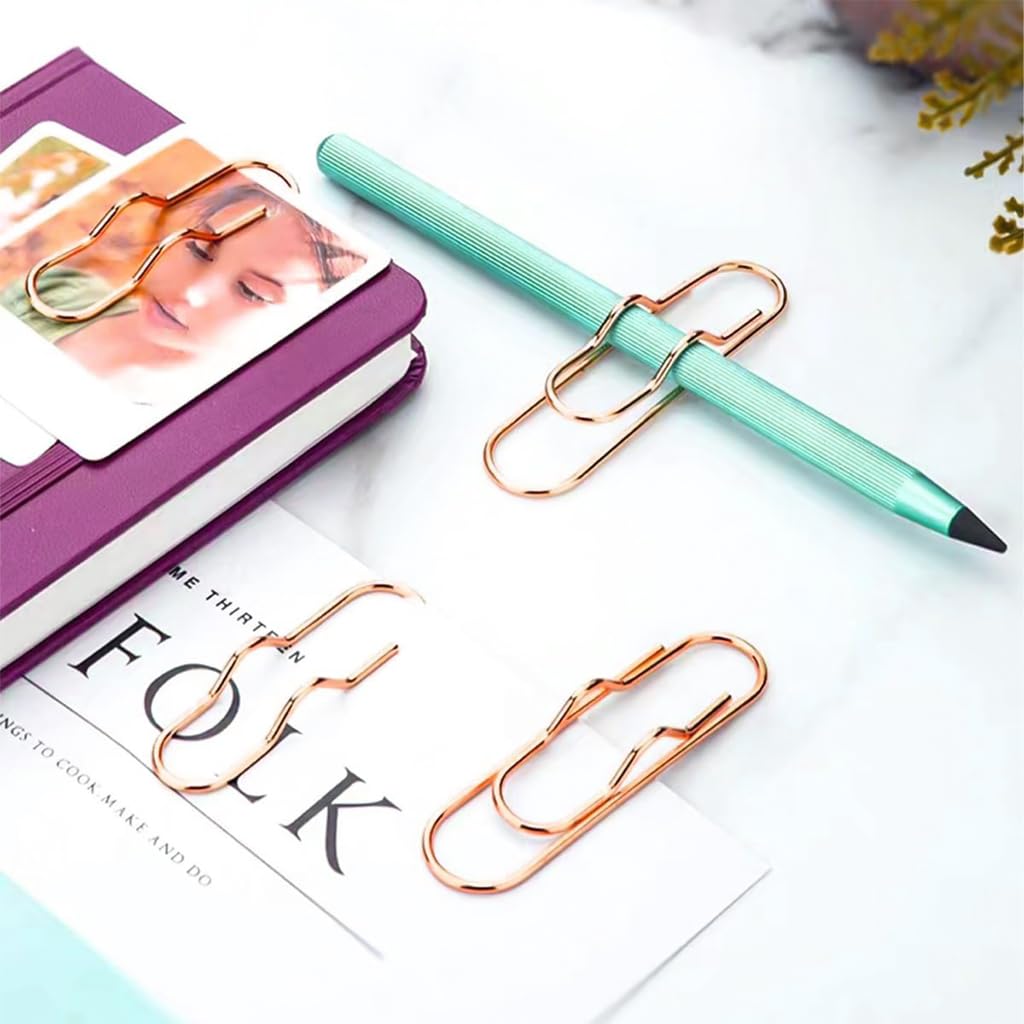 Climberty Metal Pen Clips for Notebooks and Papers featuring Strong Clamp Hold | 12Pcs Gold Silver Rose Gold Set