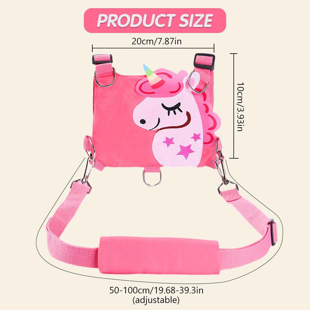 SNOWIE SOFT® 3 in 1 Baby Walking Support Toddlers Walking Harnesses with Strap Cartoon Pink Unicorn Toddler Harness Kids Assistant Strap Toddler Walking Harnesses for Toddler 1-3 Years Olds