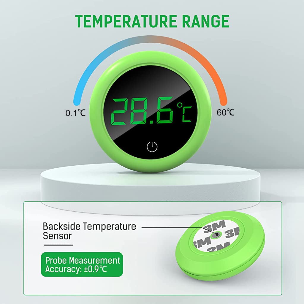Qpets Wireless LED Aquarium Thermometer for Fish Tanks with 0–60 °C Range and 5‑Second Sensor | LCD Display Stick‑On Design