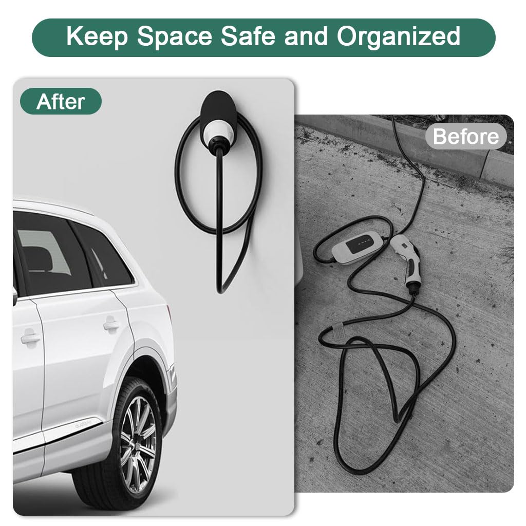 STHIRA Charging Plug Wall Holder for EV Use with Screwfix Mount and PC Bracket | Cable Organizer