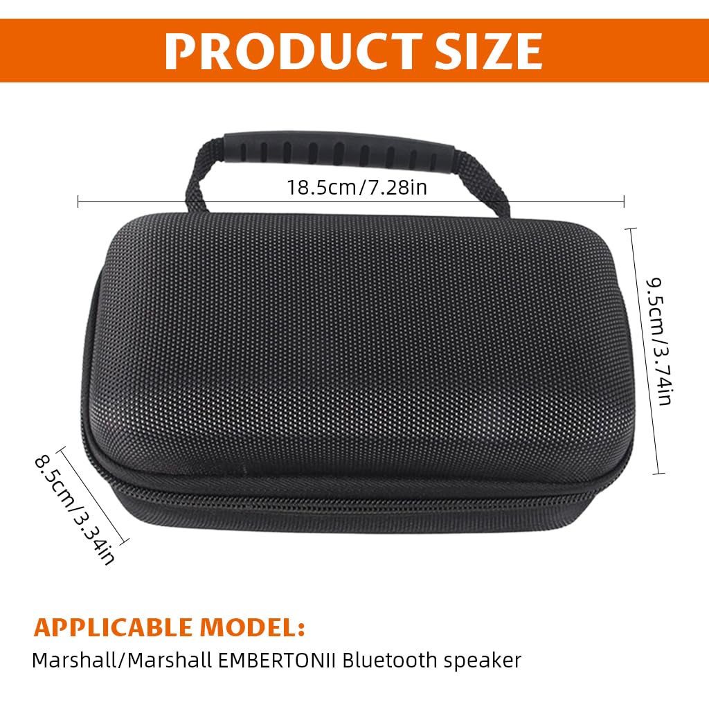 ZORBES Bluetooth Speaker Travel Case for Marshall Emberton III with EVA Hard Shell and Mesh Pocket