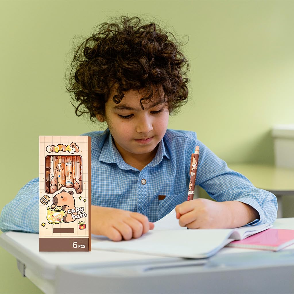 Climberty Erasable Gel Pens for Students and Office with Cute Capybara Design 18PCS Set