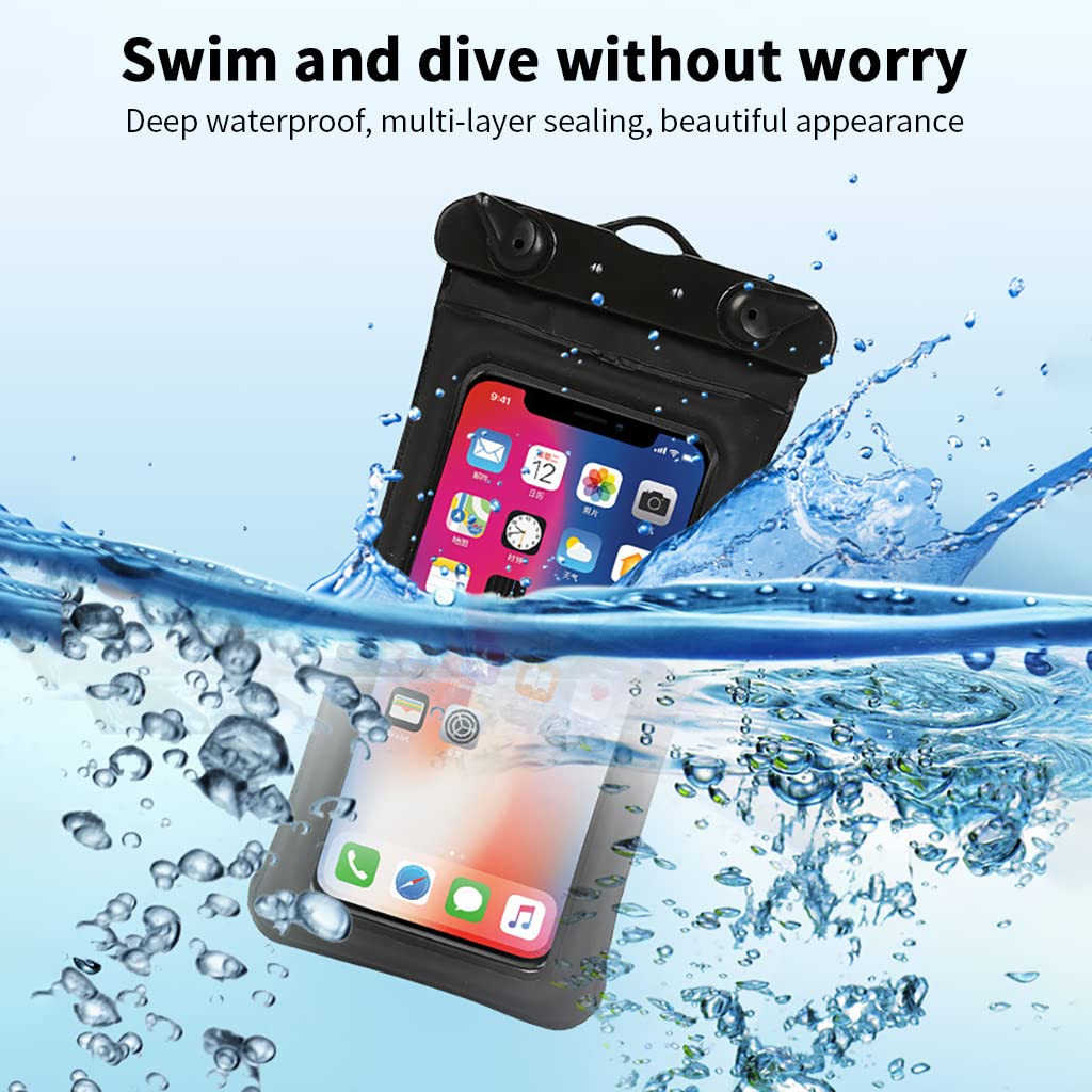 ZORBES Waterproof Phone Case for 7.2 in Smartphones with Dual-layer Floating Air Bag | Clear Double-side Window and Safety Lock for Swimming and Beach