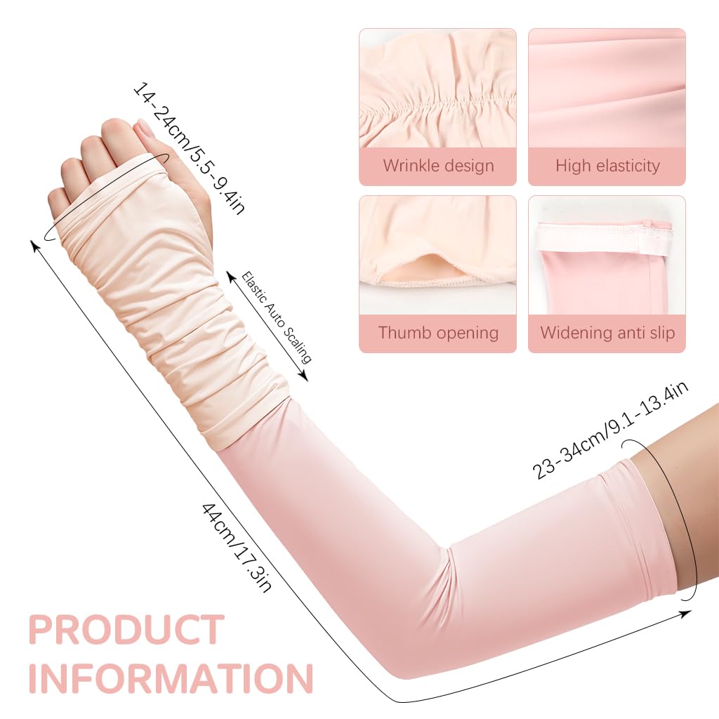 PALAY Arm Sleeves for Women with UPF 50+ Sun Protection featuring Thumb Loop | Ice Silk Quick Dry for Hiking and Golf