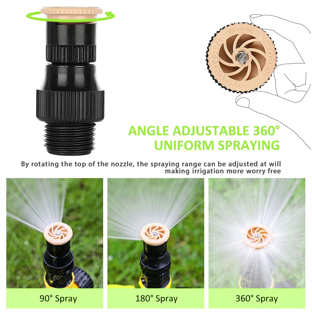 HASTHIP® 3pcs Garden Sprinker for Garden Agriculture Watering, 360° Rotating Irrigation Sprinkler Adjustable Irrigation Angle Sprinkler, Gardening Watering Systems for Outdoor Grass Garden Yard Lawns