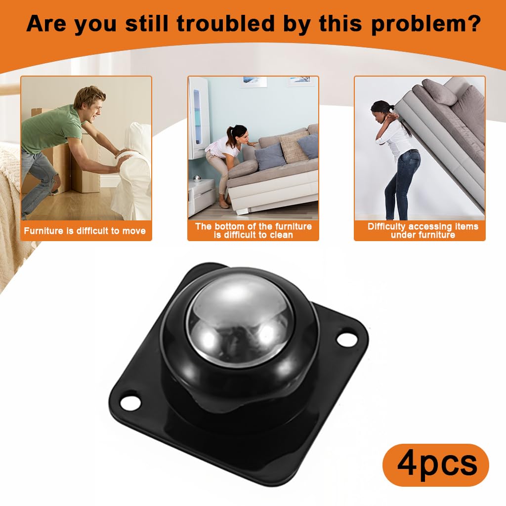 HASTHIP Caster Wheels for Furniture and DIY Projects featuring 360° Swivel Design | 4pcs 400kg Capacity