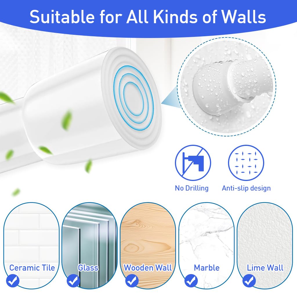 HASTHIP Retractable Curtain Rod for Window and Wardrobe featuring 16.9–27.5 in Length | 30 mm Metal Tension Design