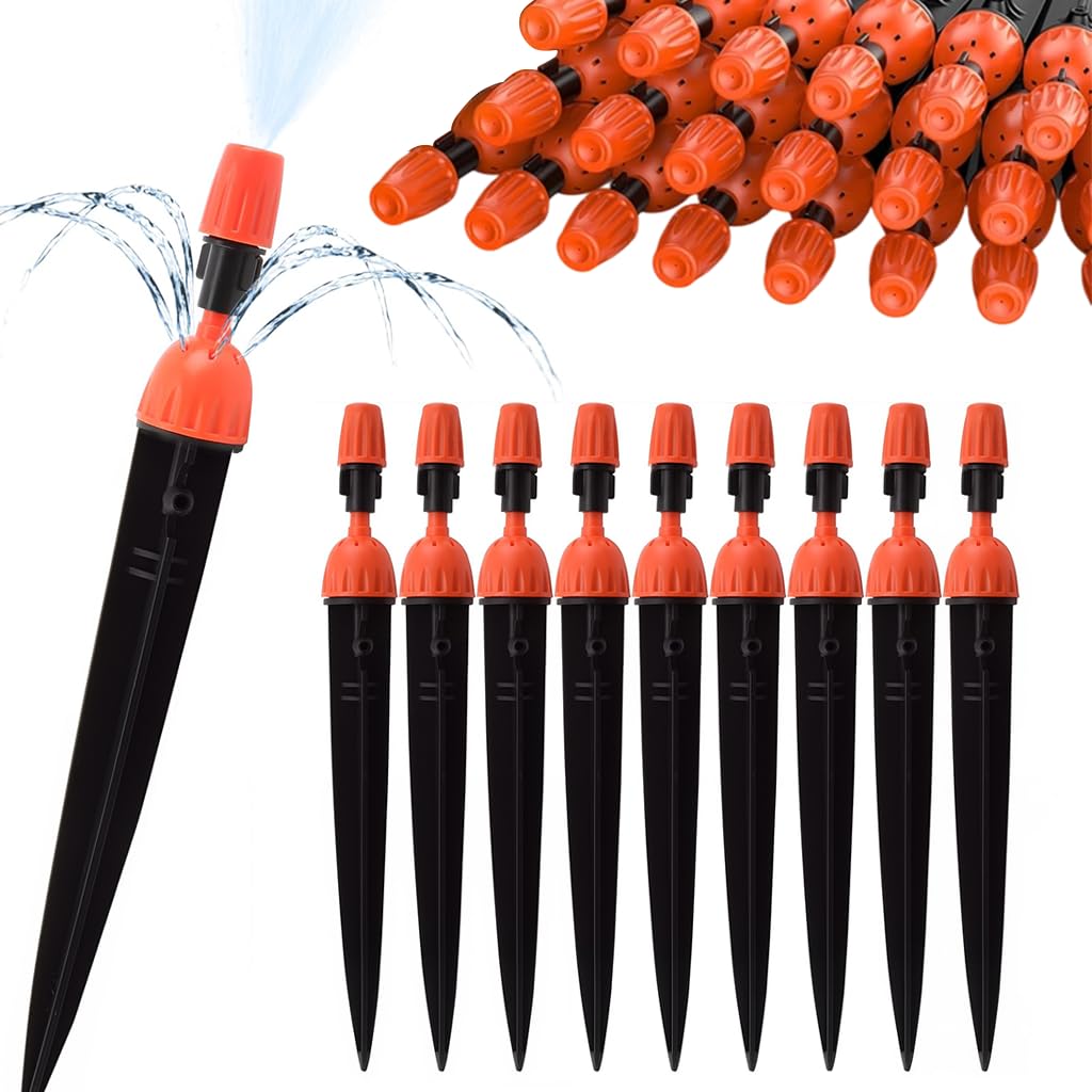 HASTHIP Slow Irrigation Stake Kit 30 pcs for Garden & Lawn with Adjustable Water Flow | 2 in 1 Stream and Mist Self Watering System
