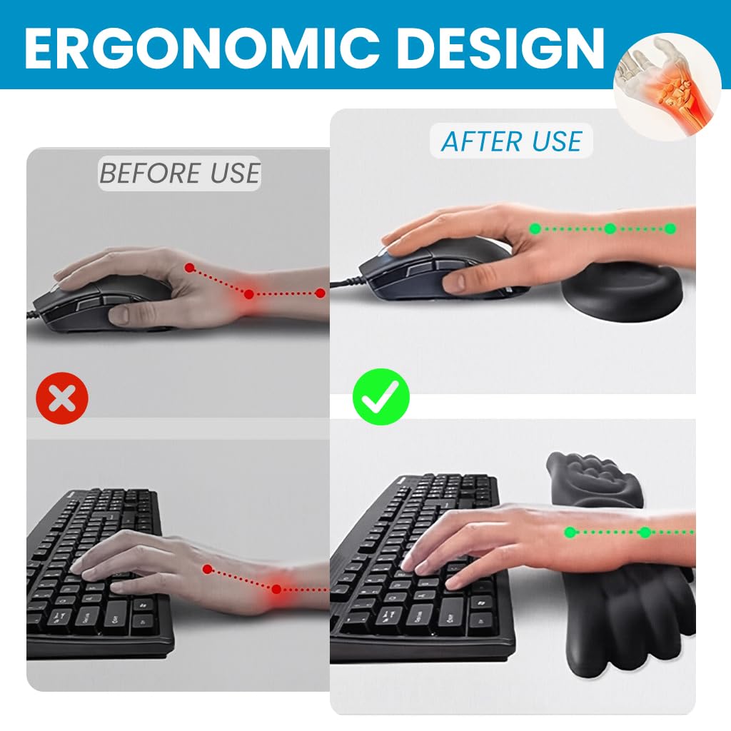 ZORBES Silicone Forearm Rest Pad for Typing and Gaming featuring Non Slip Base | Soft Memory Foam Wrist Support