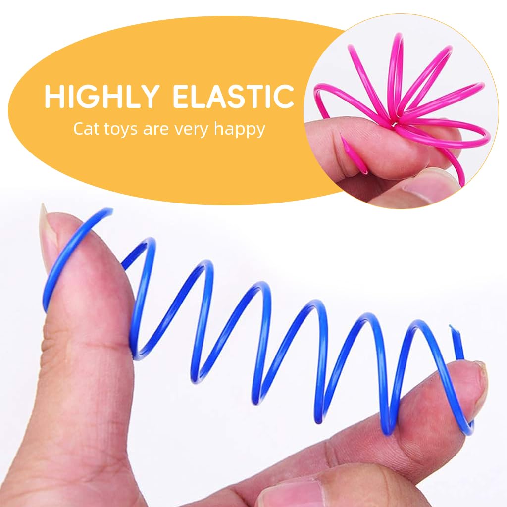 Qpets Cat Spring Toys for Indoor Play with 9cm Coil Design and ABS Material | 8 Pack