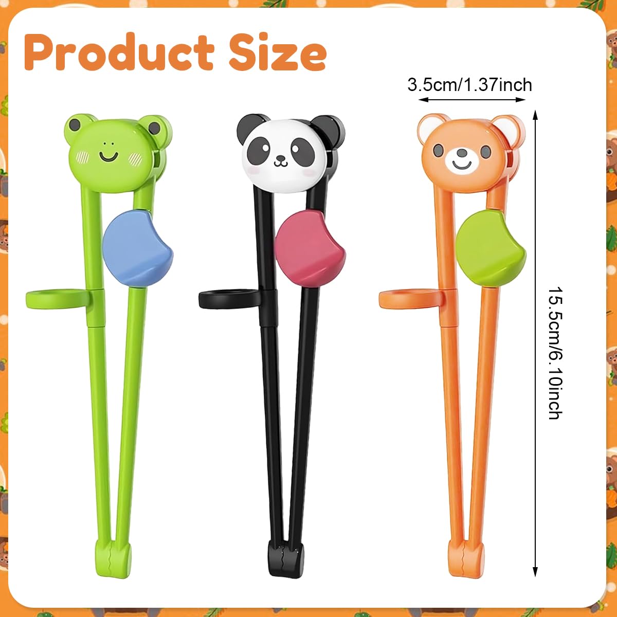 SNOWIE SOFT Training Chopsticks for Kids with Hinged Design and Anti Slip Tips | 3 Pairs BPA Free Self Feeding Set for Ages 3 7