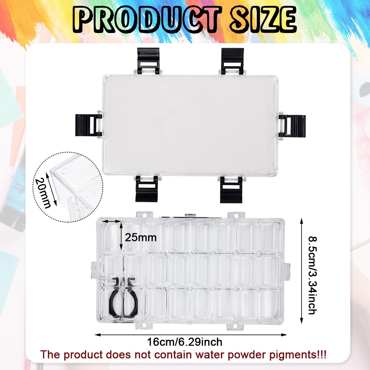 HASTHIP Paint Storage Palette Box for Acrylic and Watercolor with 24 Grids | Airtight Lid Mixing Tray Keeps Paint Fresh up to 20 Days