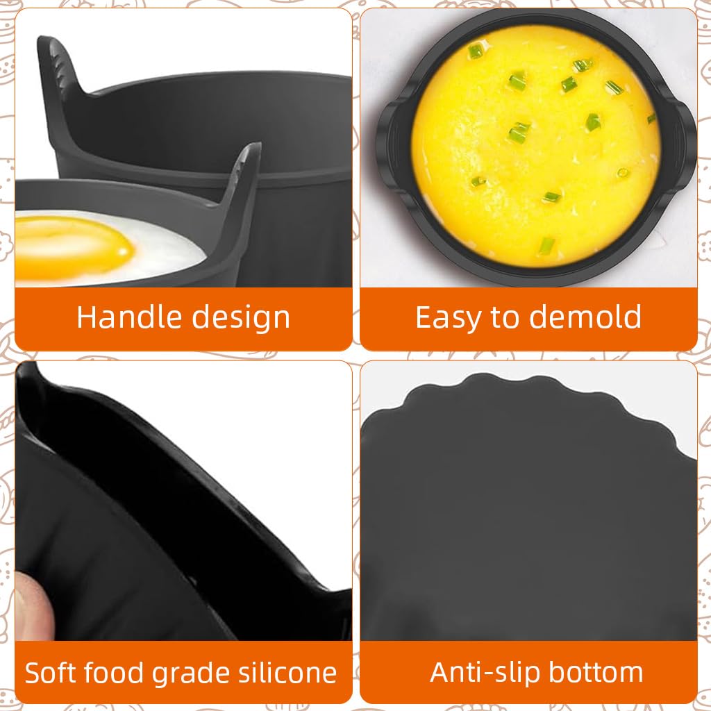 Supvox Baking Cups for Air Fryer featuring Non Stick Heat Resistant Silicone with Grips | 8PCS