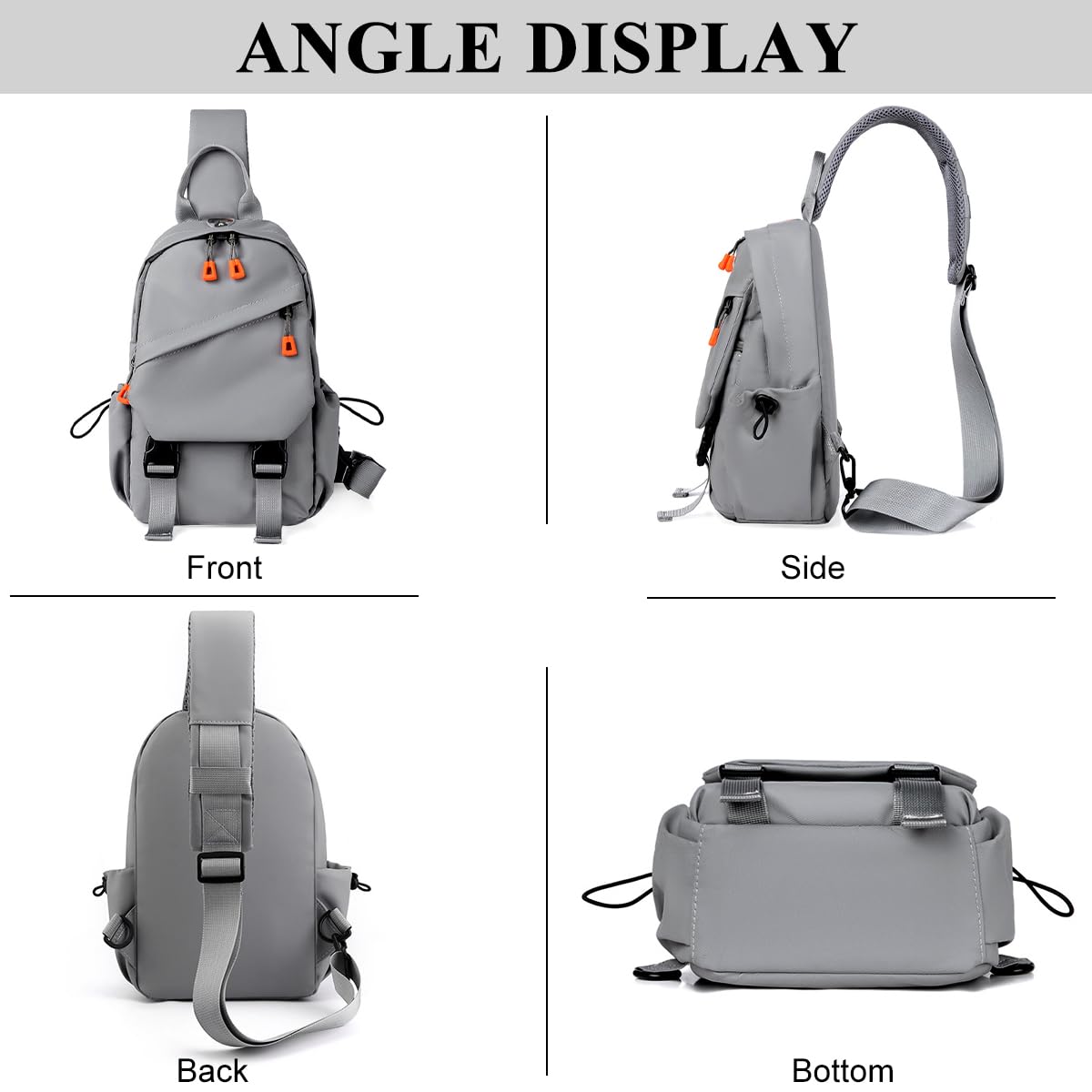 GUSTAVE Chest Bag for Men featuring Dual Zipper Compartments and Handle | Waterproof Nylon 20x11x31 cm Sling for Travel