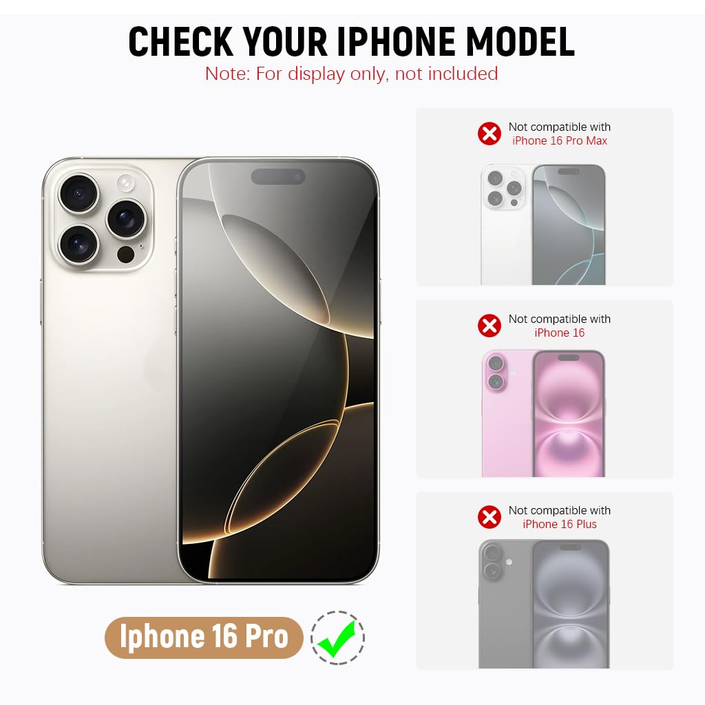 ZEITEL Tempered Glass Screen Guards for iPhone 16 Pro with 9H Hardness & Installation Frame | Full Coverage and Camera Lens Protection