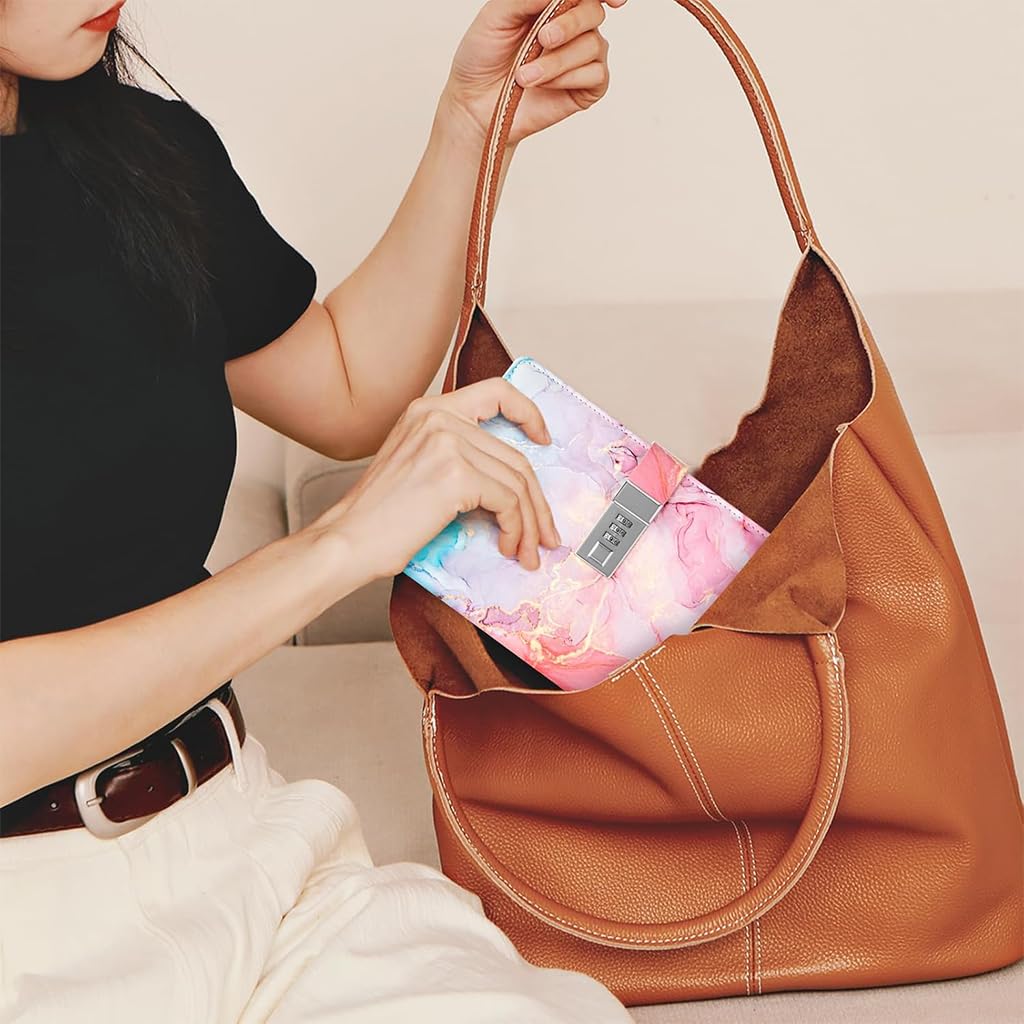 Climberty Diary With Lock for Girls featuring 3 Digit Password | Soft PU Leather A5 192 Pages