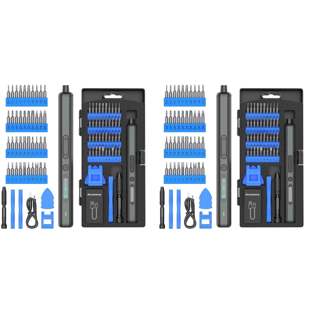 Serplex Mini Electric Screwdriver with 40 Bits and LED | 200 RPM Power and 4 Torques