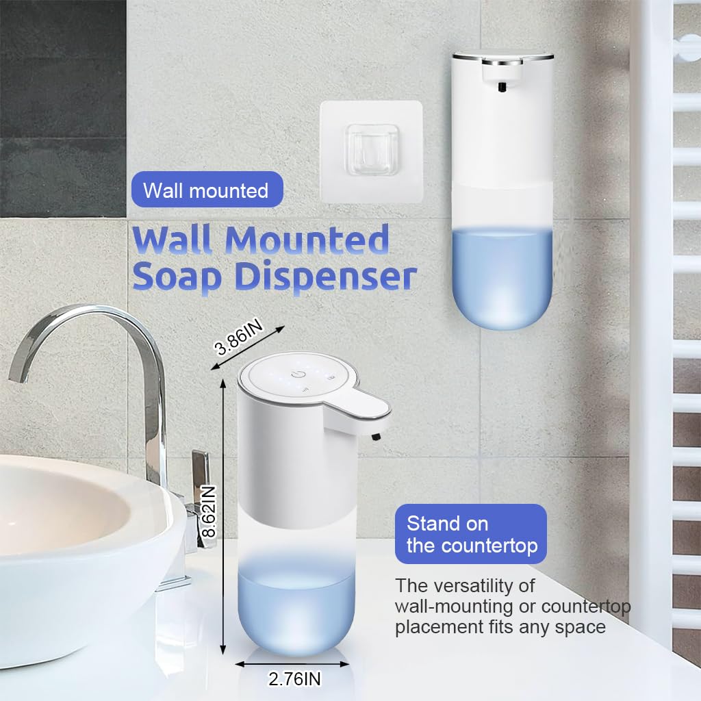 Supvox Automatic Soap Dispenser for Kitchen and Bathroom with 400ml Capacity and 4 Timing Modes | USB Rechargeable Touchless Foam Hand Washer