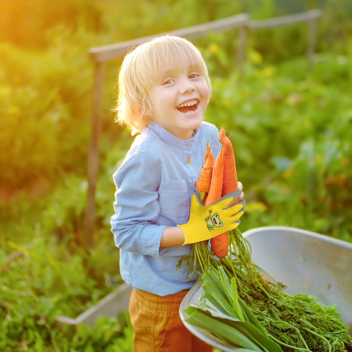 Serplex Kids Gloves for Gardening and Field Trips featuring Rubber Coated Grip | Fits Ages 5–7