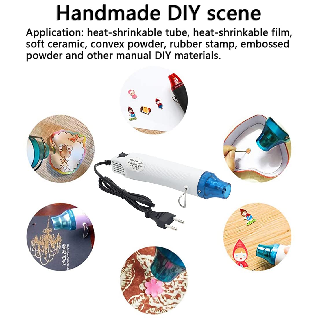 ZIBUYU Hot Air Gun for DIY Crafts with 300W Power and Dual Vent Design | ABS and Steel Build