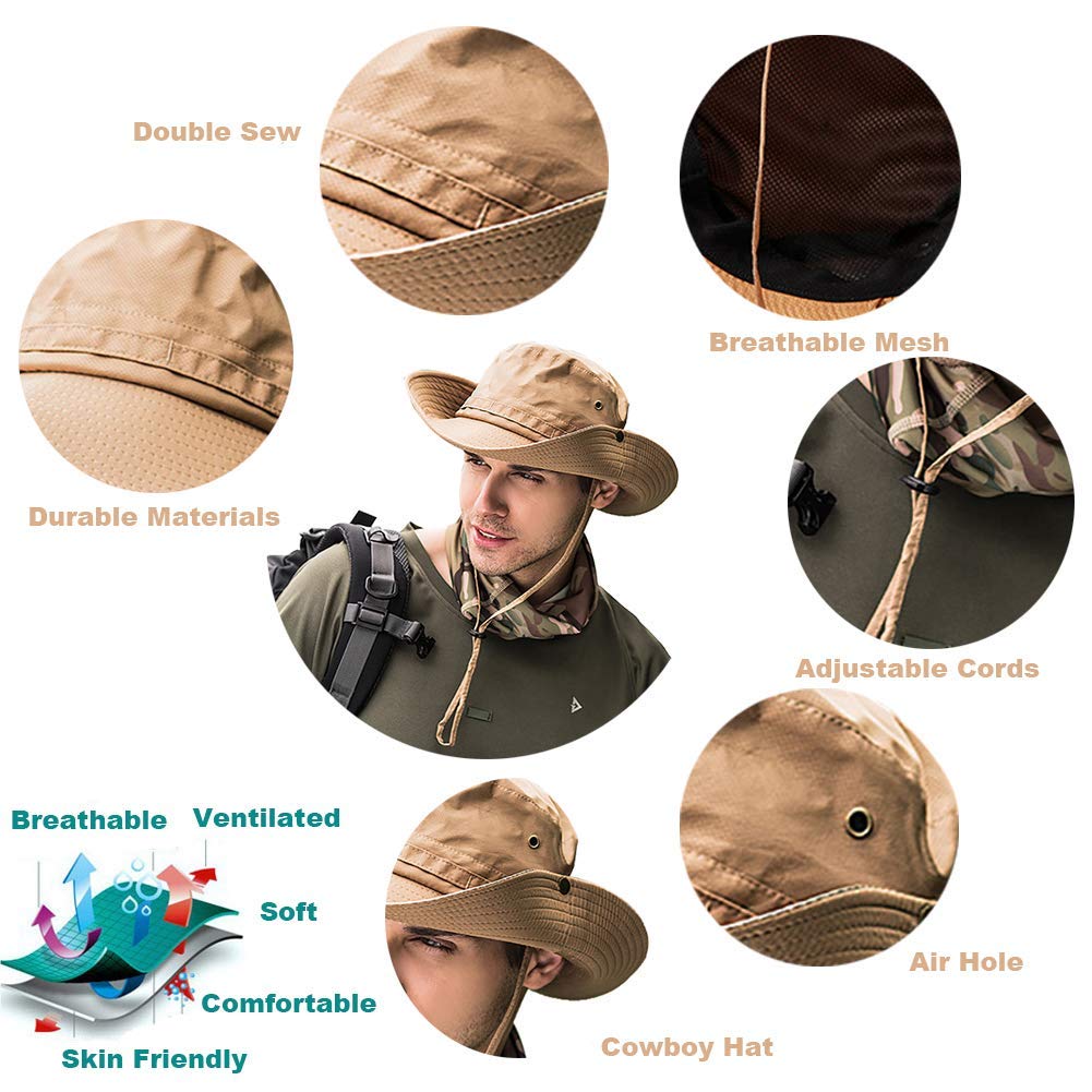 Gustave Sun Hat for Outdoor Activities with UPF 50+ UV Protection and Quick Dry Nylon | Khaki