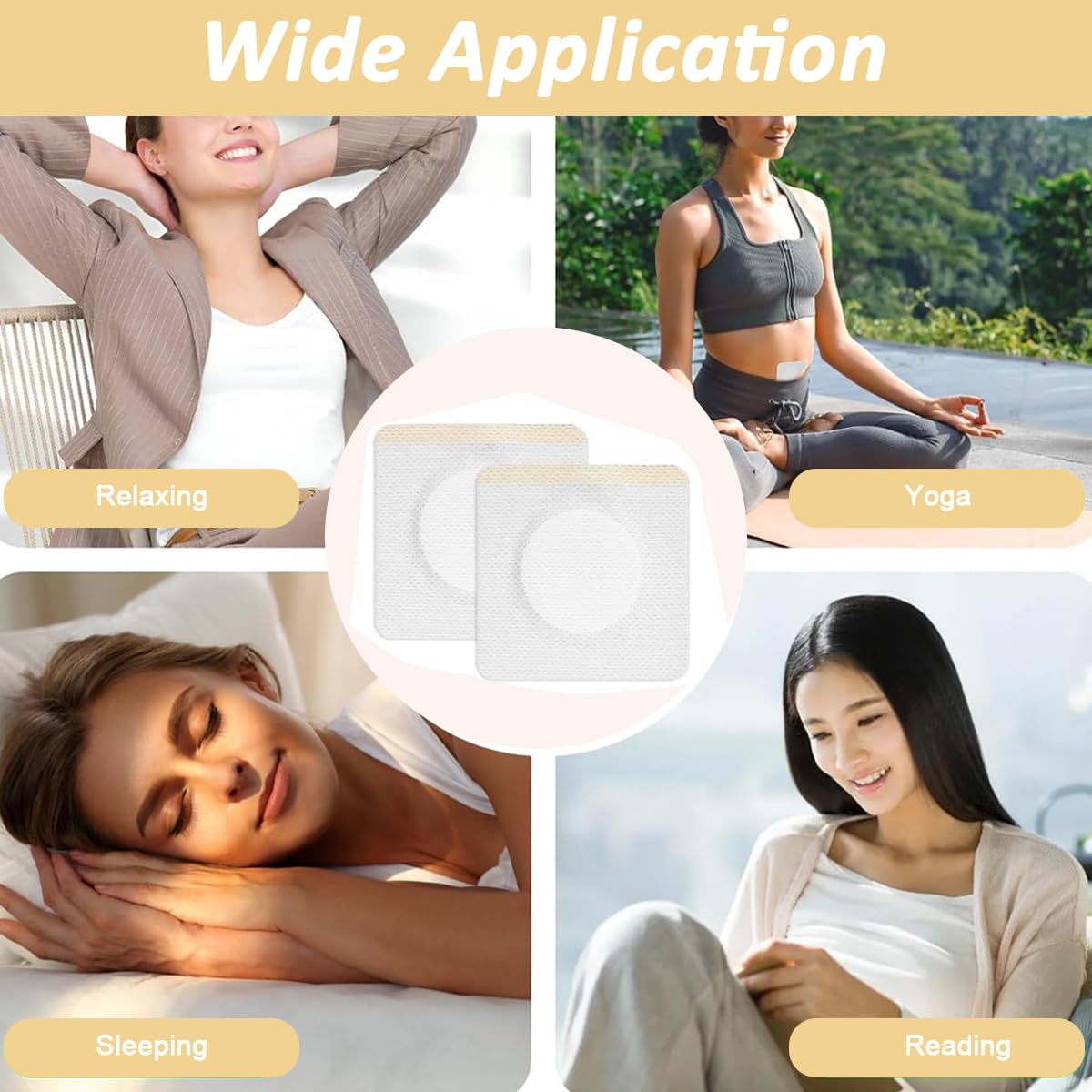 MAYCREATE Castor Oil Patches 30 pcs for Belly Button Therapy with Anti Leakage Design | Organic Cotton Self Adhesive Pads