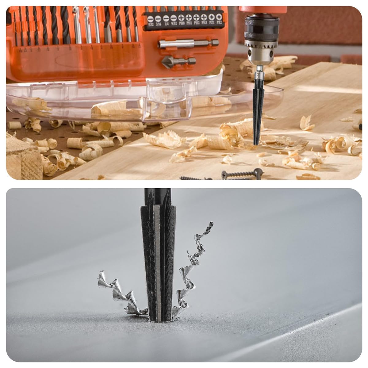 Serplex Hand Reamers for Wood Metal and Plastic with T Handle Cross Bar 3‑13mm & 5‑16mm
