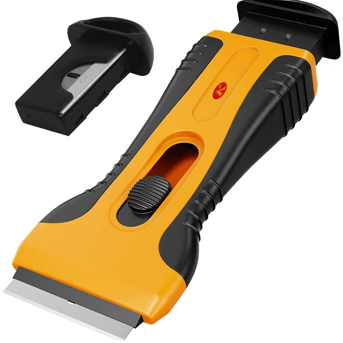 Serplex Razor Blade Scraper Tool for Glass and Tile Cleaning with 5 Extra Blades featuring Retractable SK5 Blade | Ergonomic Non Slip Handle