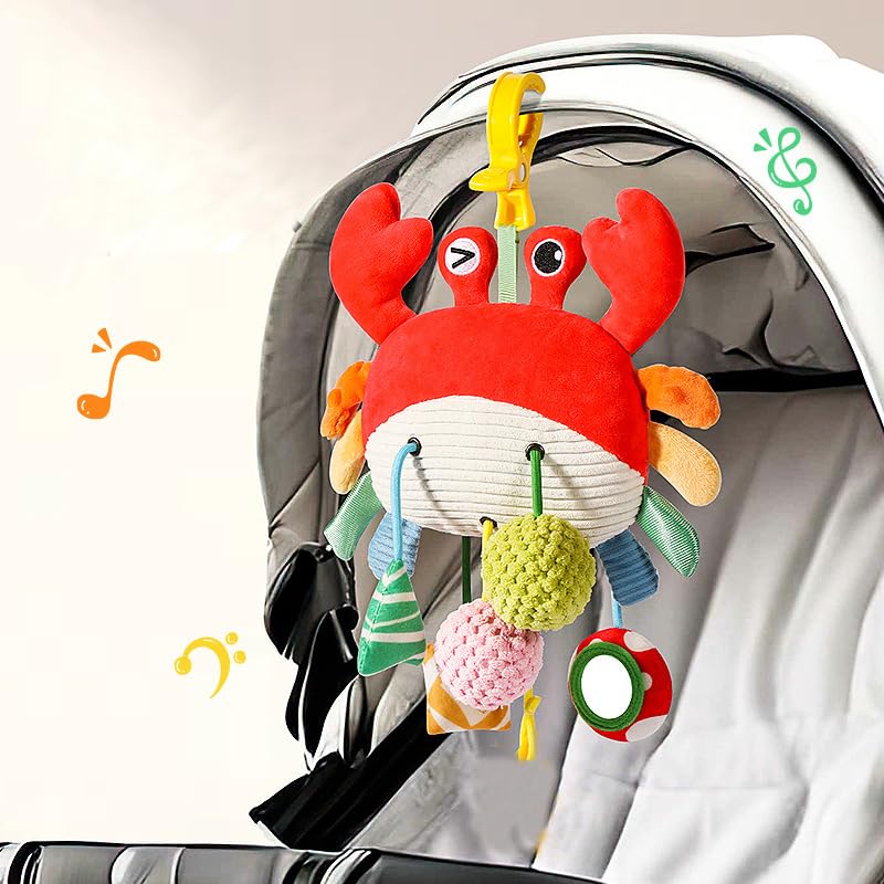 SNOWIE SOFT® Car Seat Stroller for Babies 0-6 Months, Crab Stroller with Clamp,Mirror, Little Bell, Rattles