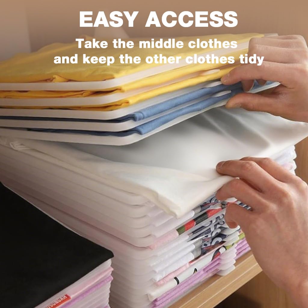 Supvox Stackable Shirt Divider Boards for Closet and Drawer Organization 10 Pack 33x26cm featuring Easy Lifting Grip | Neatly Folded T Shirts and Polos