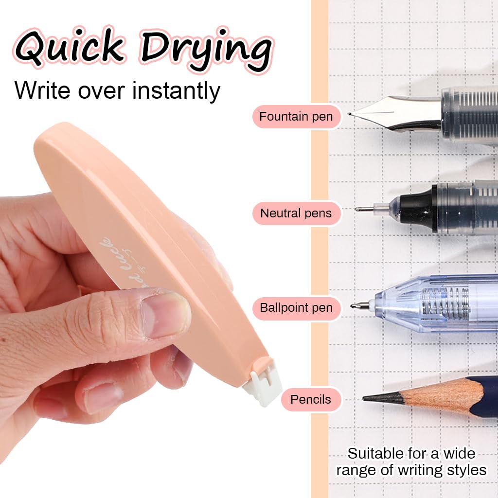 HASTHIP Correction Tapes Kit for School and Office with 6m x 5mm Rollers | Pink Set of 6