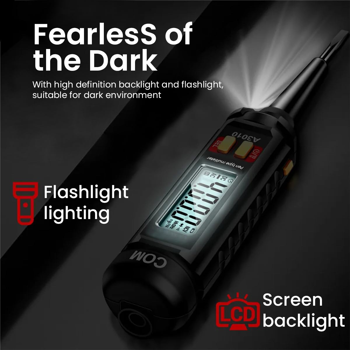 Serplex Voltage Tester Pen for AC/DC Circuits with LCD Display and Non-Contact Detection | 4000 Count Digital Multimeter