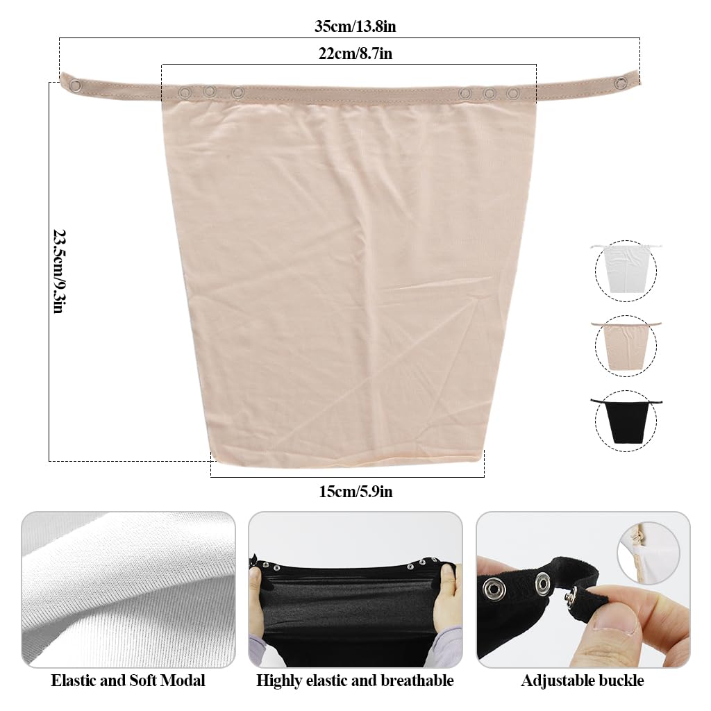 Venzina Bra Coverups for Modesty with Snap to Bra Design and 6PCS Stretchy Beige Inserts