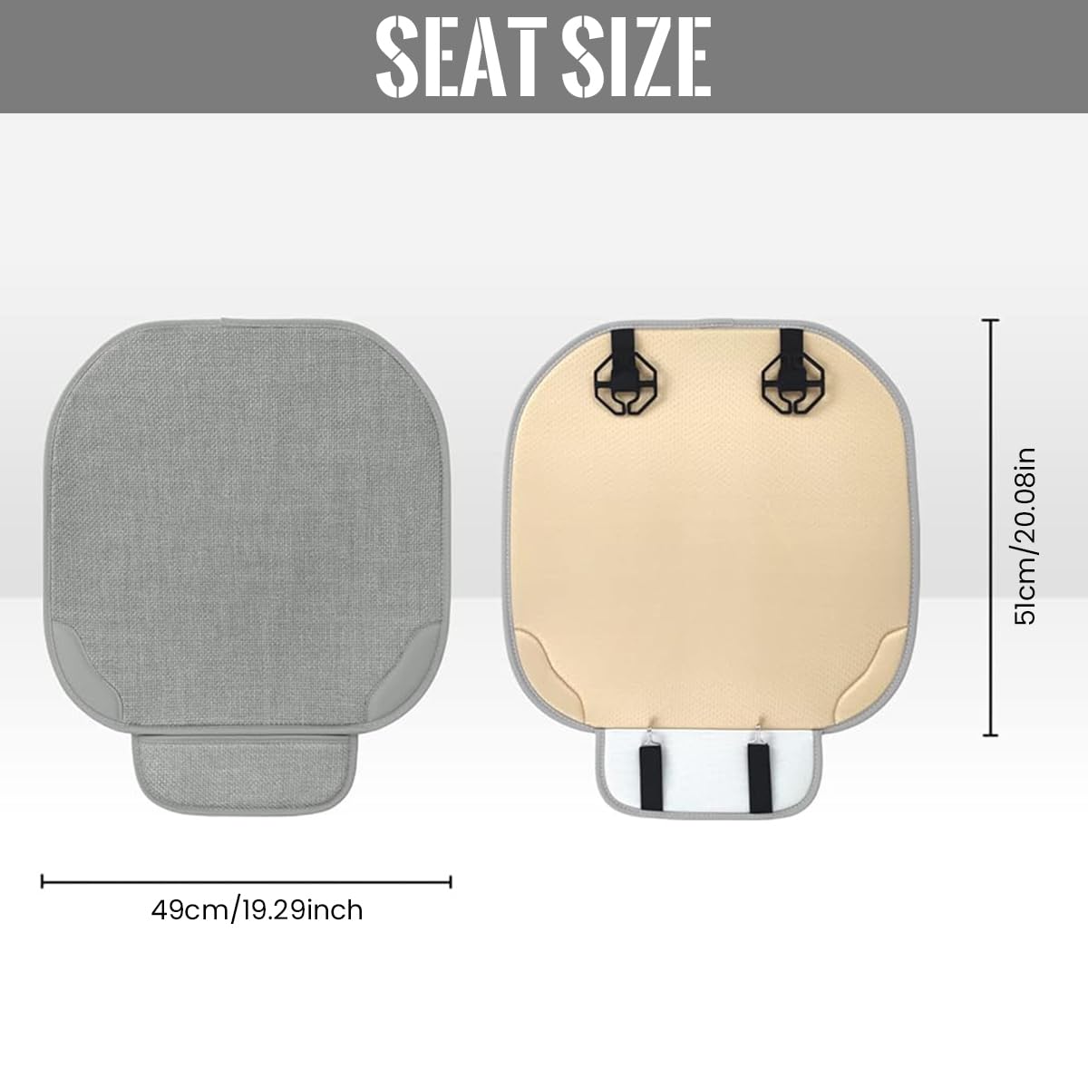STHIRA Seat Cover for Car featuring 50×50 cm Linen Fabric and Non Slip Design | 3 PCS Set