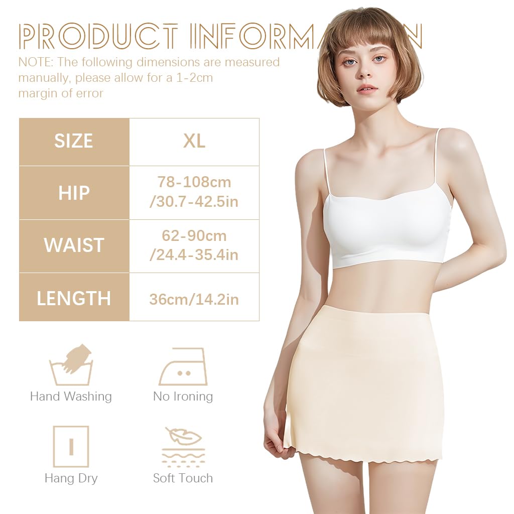 SANNIDHI Slip Short for Women with Front Smoothing Piece and High Waist | Nylon Anti‑Chafing Underwear for Dresses
