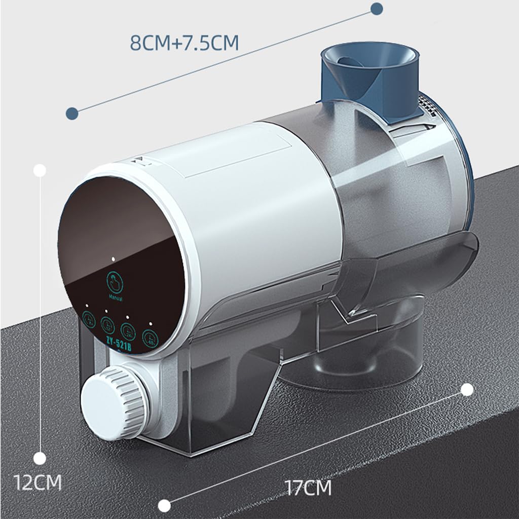 Qpets Fish Feeder with 220ml Moisture-Proof Hopper for Aquariums | 4 Timer Settings