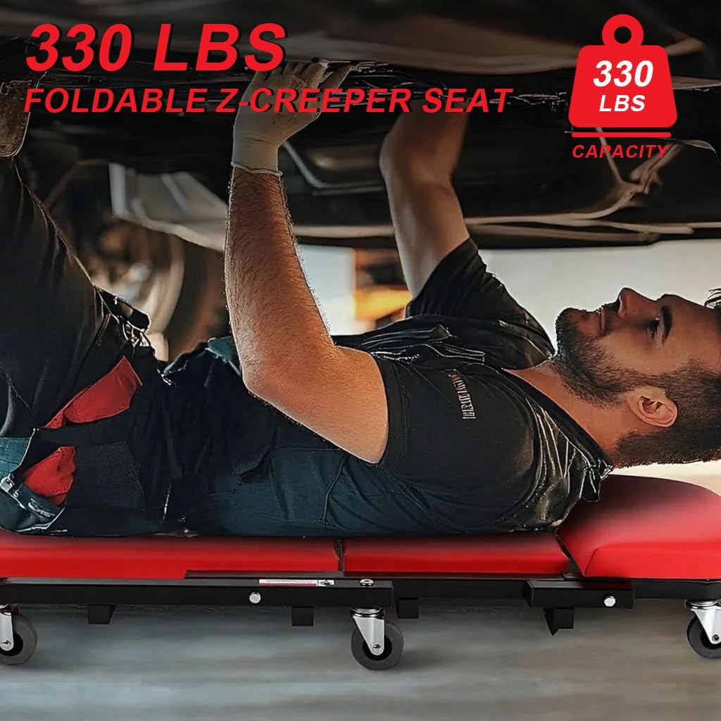 Serplex Mechanic's Creeper Stool for Auto Repair with 36 in Length and 2 in 1 Convertible Design